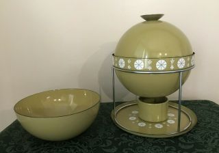Catherine Holm Mid - Century Modern Atomic Age Fondue Pot With Matching Bread Bowl
