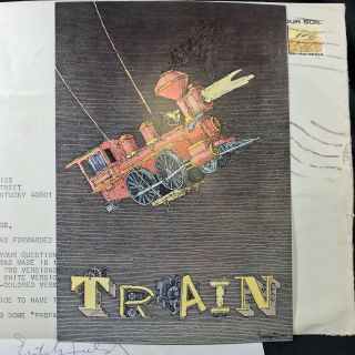 William Crutchfield Signed Letter W/ 1969 Pop Art Print Of Train