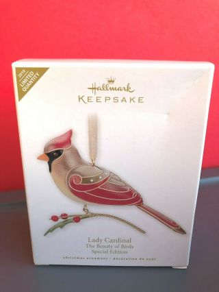 Hallmark 2010 The Beauty Of Birds Lady Cardinal Limited Edition Ornament