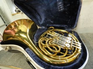 Vintage Frank Holton 76 Double French Horn W\case Not