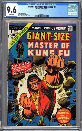 Giant - Size Masters Of Kung Fu 1 - Cgc 9.  6 Ow/wp - Nm,  Shang Chi