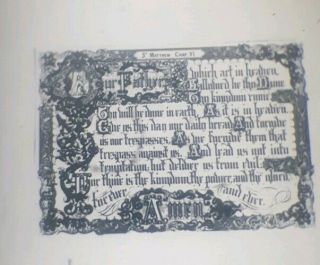 Very Fine Antique Microphotograph Microscope Slide The Lords Prayer Illuminated