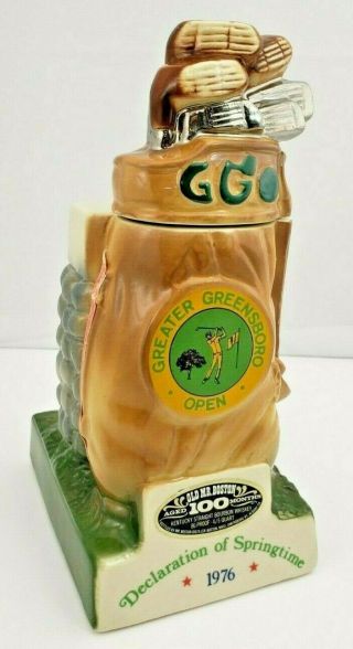 Old Mr Boston Decanter - 1976 Ggo Greensboro,  Nc Golf Open - Bourbon Whiskey