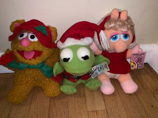 Mcdonalds Muppet Babies Kermit Miss Piggy Fozzie Bear Plush Dolls W/tags