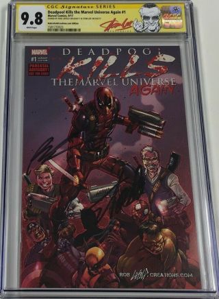 Deadpool Kills The Marvel Universe Again 1 Signed Stan Lee & Liefeld Cgc 9.  8 Ss