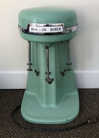 Vintage Hamilton Beach Milkshake Maker Mixer Model 40dm 3 Cup - Jadeite -