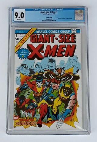 Giant Size X - Men 1 Cgc 9.  0 German Edition 2nd Wolverine App 1st X - Men