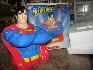 Superman Limited Edition Ceramic Cookie Jar Cib Dc Comics