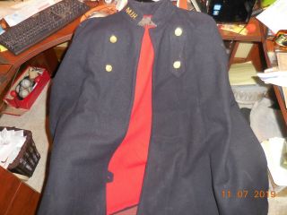 Vintage 40s Ww2 Wwii Era Nurses Cape Cloak Navy Red Wool Uniform Coat Mih