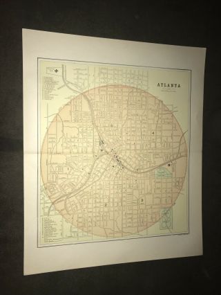 1891 Map Atlanta By Hunt & Eaton