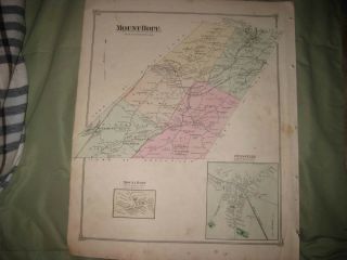 Antique 1875 Mount Hope Otisville Orange County York Handcolored Map