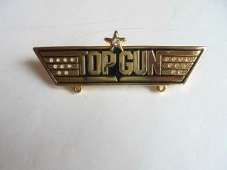 Cool Vintage Top Gun Movie Rhinestone Studded Promo Bar Pin Pinback Button