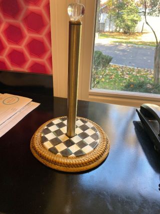 Mackenzie Childs Paper Towel Holder In Courtly Check.