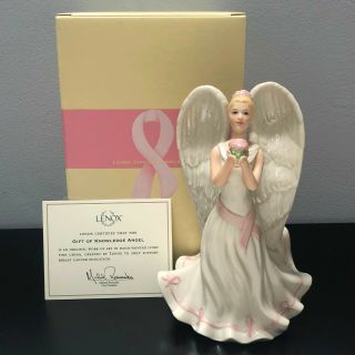 Lenox Gift Of Knowledge Angel Breast Cancer Education Figurine W