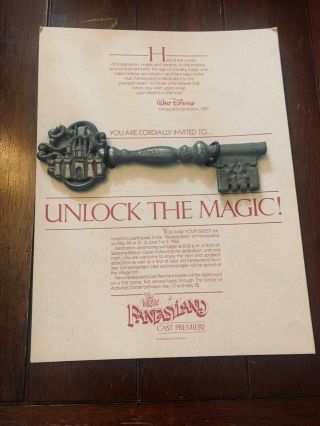 Disney Cast Member Disneyland 1983 Fantasyland Rededication Le Pewter Key