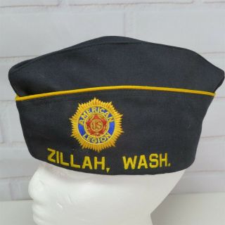 Vintage American Legion Garrison Hat Cap Size 7 Post City Zillah,  Wa And Pin