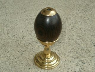 Vintage Van Cort Nicholas Ii Wood Kaleidoscope Egg W/brass Stand 4 " Tall
