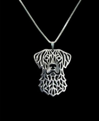 Flat - Coated Retriever Pendant Necklace Gift With 18 Inch Chain - Silver
