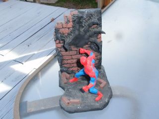 Spiderman Bookend Rowen Design 6 1/2 " Tall 5 " Across Marvel 1994