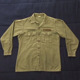 1970s Us Army Og 107 Utility Shirt/jacket,  16 1/2 X 34,  Men’s M/l