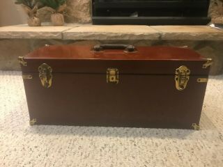 Vintage Abercrombie And Fitch Mahogany And Brass Tackle Box