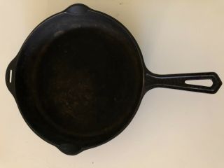 Vintage Griswold Hammered Cast Iron Skillet No.  8 Hinged Tab Small Logo 2008a