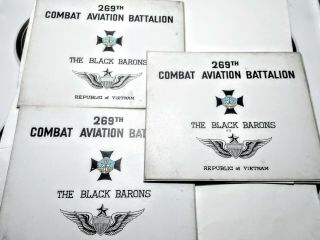 269th Combat Aviation Battalion The Black Barons 3 Award Certificates 1970
