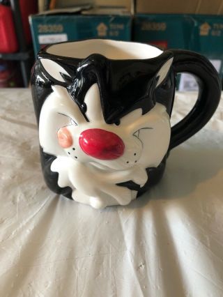 Looney Tunes Ceramic Coffee Mugs Sylvester 4” Tall
