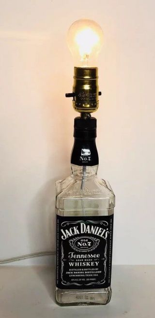 Jack Daniels Old No 7 Whiskey Bottle Lamp Man Cave Bar Decor 13 1/2”