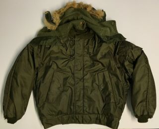 Vietnam Era Usn A - 1 Nylon Deck Jacket With Liner & Hood,  Xl