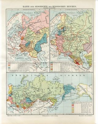 1895 Russia History Of Russian Empire Poland Ukraine Crimea Baltic Siberia Map