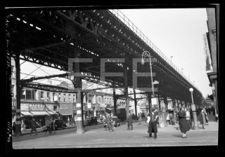 1940 L Railroad 5th Ave 125th St Manhattan Nyc York Old Photo Negative S229