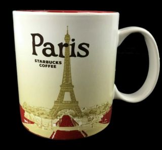 Paris Starbucks Coffee 2014 Collectors Series Mug Cup 16 Oz Global Icon Euc
