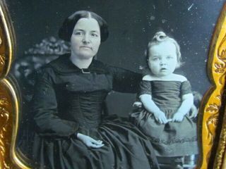 Young Mother & Child 1/4 Plate Daguerreotype Photo By Bogardus Of York City