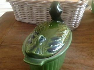 small Vintage French ceramic duck terrine collectible kitchen 3