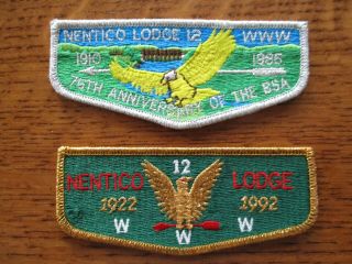 Boy Scout Oa Nentico Lodge 12 S6 & S9 Anniv.  Flaps Baltimore Area Council,  Md