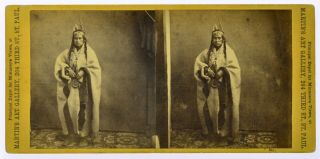 Stereoview Photo Ah - Pe - Ma - Za Dakota Sioux Indian Killed In Attack In 1862 (4899)