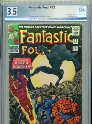 1966 Marvel Fantastic Four 52 1st Appearance Black Panther Pgx 3.  5 White Cgc It