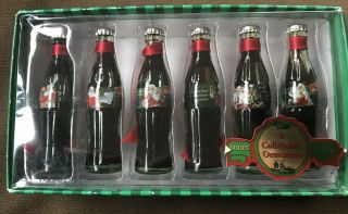 Coca Cola Miniature Santa Glass Bottles Evolution Of The Coca Cola Santa Set Nib