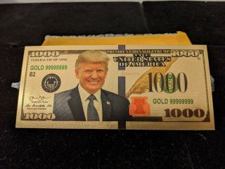 Donald Trump Gold $1000 Republican Dollar Bills Pack Of 50