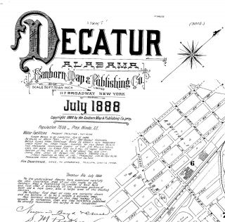 Decatur,  Alabama Sanborn Map© Sheets Made In 1888 10 Maps On A Cd