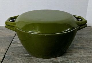 Copco Michael Lax Denmark Avocado Green Enamel Cast Iron Pot D 2