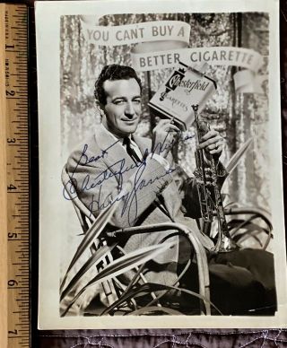Harry James Autographed Hand Signed 5 X 7 B & W Photo Chesterfield Cigarette’s