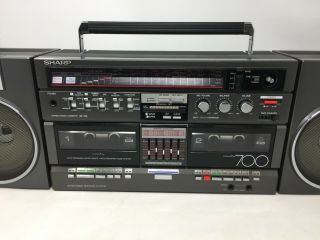 Vintage Sharp GF - 700 GF700 - ZD Stereo Radio Tape Recorder Boombox Ghetto Blaster 3