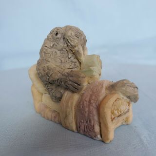 Miniature Stone Resin Walrus Figurine 1.  5 " X 1.  5 " Reading A Book In Bed