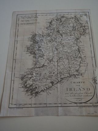 Antique Map " Charte Von Irland " 1798 Ireland