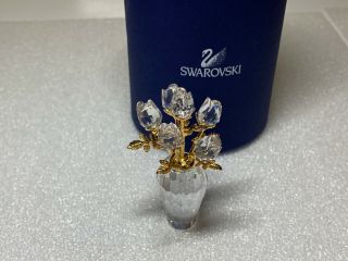 Swarovski Crystal Memories Gold Roses Vase Figurine 675655