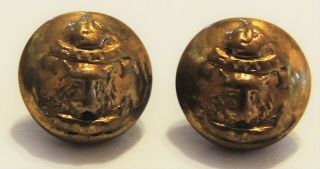 OBSOLETE NWMP RNWMP Royal North West Mounted Police WW1 small cap button pair 2