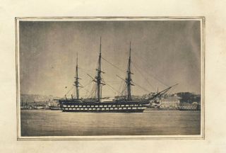 Royal Navy Warship,  1860s - Old Photo