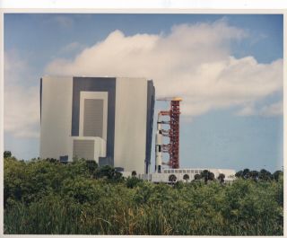 1969 Nasa Issued Photo Of Apollo 11 Saturn V (as - 506) Rollout From Vab